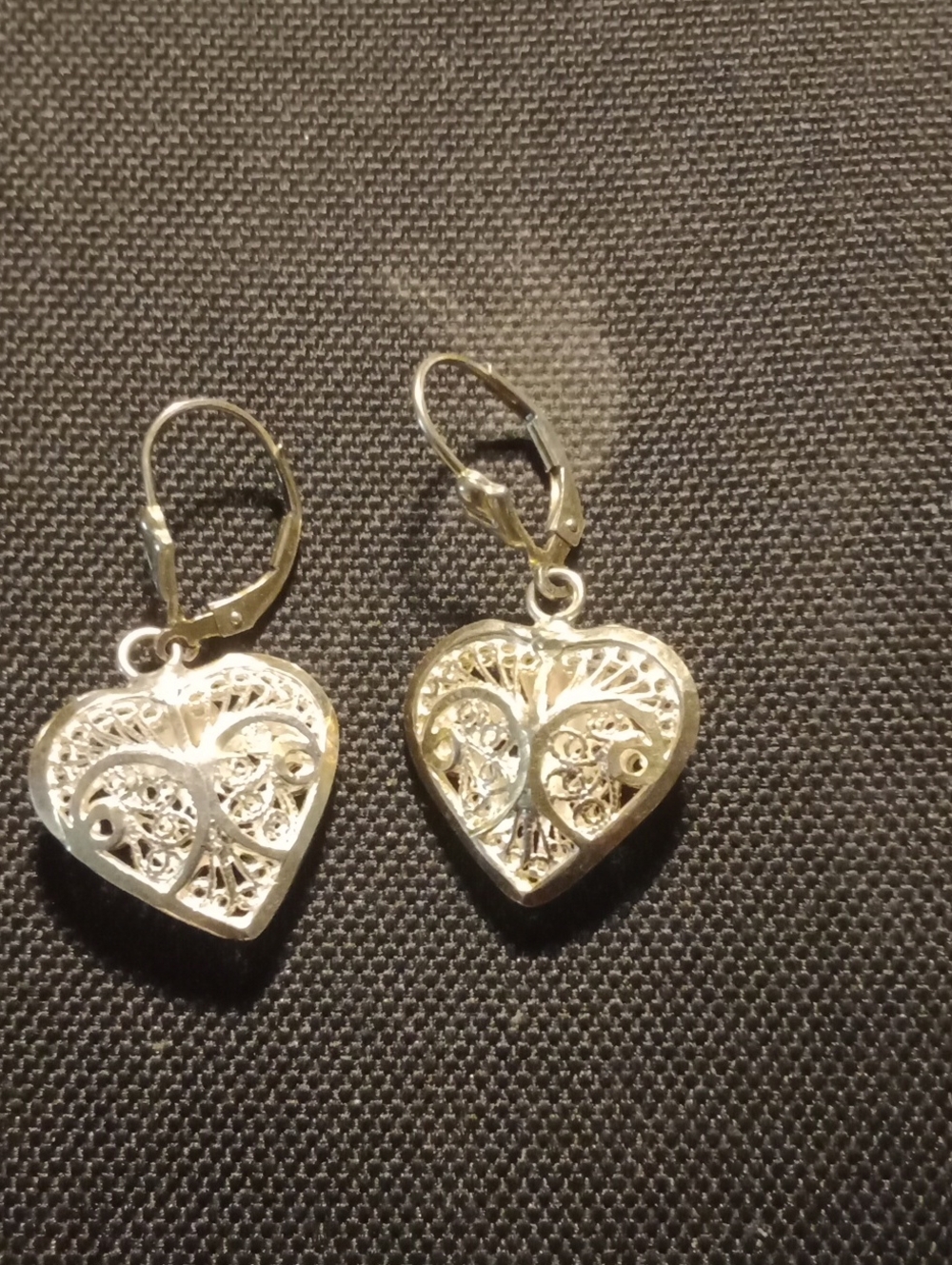 Heart Tree Filigree Drop Earrings Sterling Silver